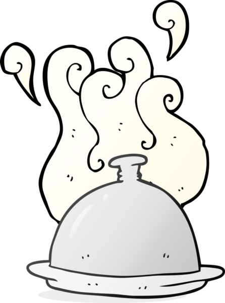 Bir insan tarafından çizilmiş karikatür yemek servisi.