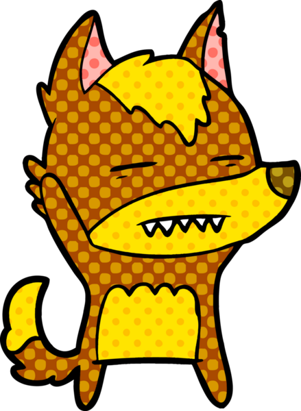 Bir insan tarafından çizilmiş tilki çizgi film karakteri