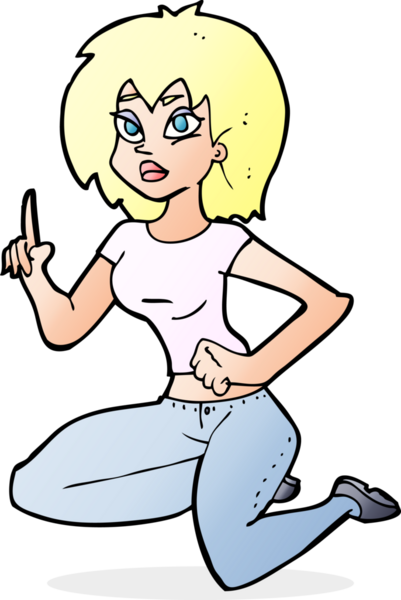 Bir insan tarafından çizilmiş bir fikirle oturan bir kadın.