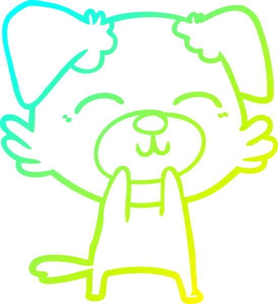 Bir insan tarafından çizilen çizgi film köpeğinin soğuk gradyan çizgisi.