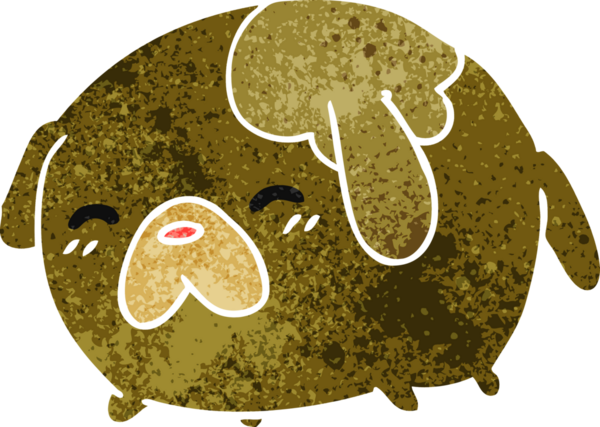 Bir insan tarafından çizilmiş sevimli kawaii köpeğinin serbest çizimi.