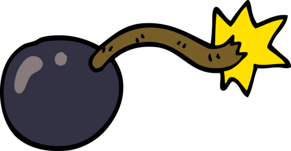 Bir insan tarafından çizilmiş bir karikatür bombası.