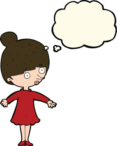 Bir insan tarafından çizilmiş düşünce balonlu bir karikatür.