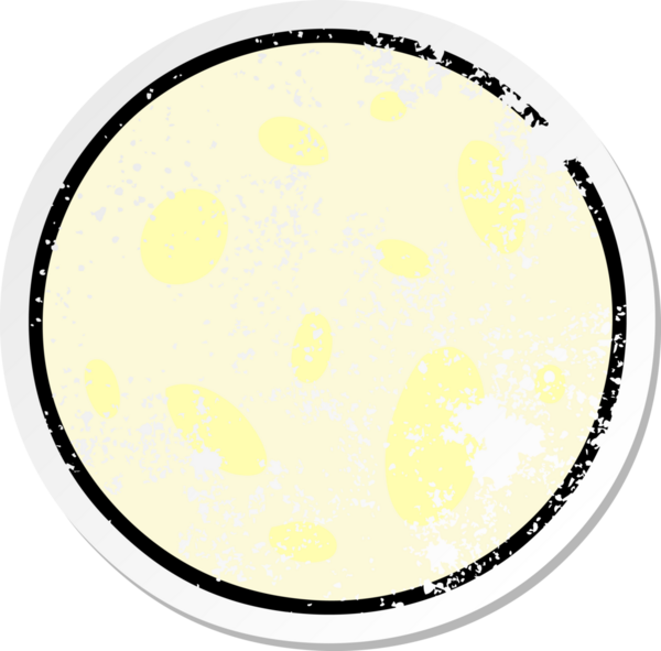 Bir insan tarafından çizilmiş dolunay karikatürü.