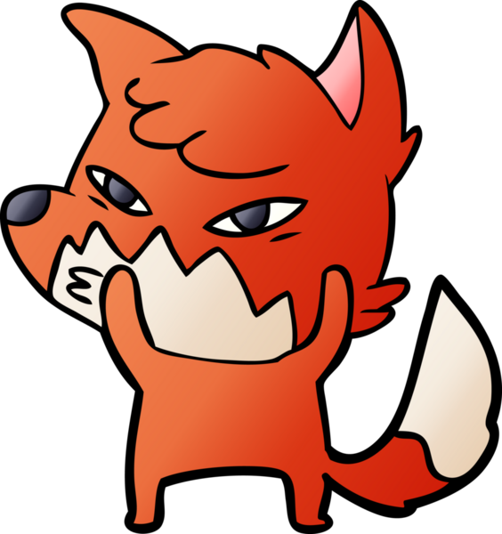 Bir insan tarafından çizilmiş akıllı çizgi film tilkisi.