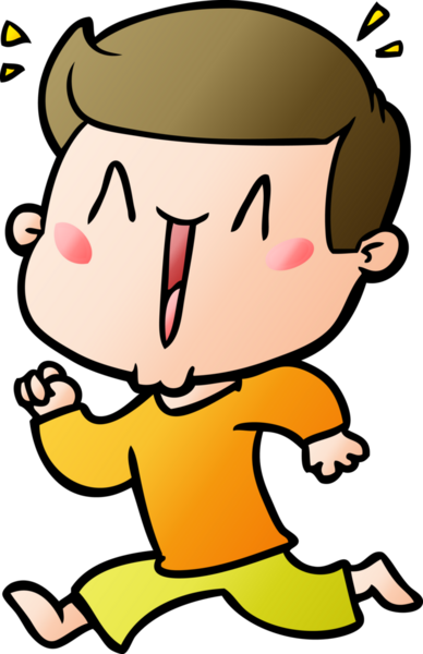 Bir insan tarafından çizilmiş heyecanlı bir çizgi film.