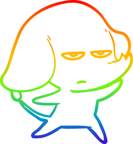 gökkuşağı gradyan çizimi bir insan tarafından çizilmiş bir karikatür fili