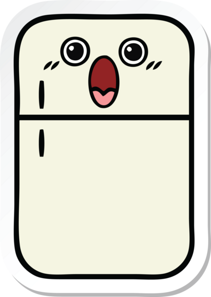 Bir insan tarafından çizilmiş şirin bir buzdolabı etiketi.