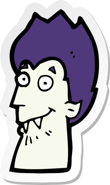 Bir insan tarafından çizilmiş vampir kafasının çıkartması.