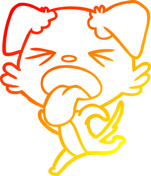 Bir insan tarafından çizilmiş, çizgi film koşan bir köpeğin sıcak çizgi çizimi