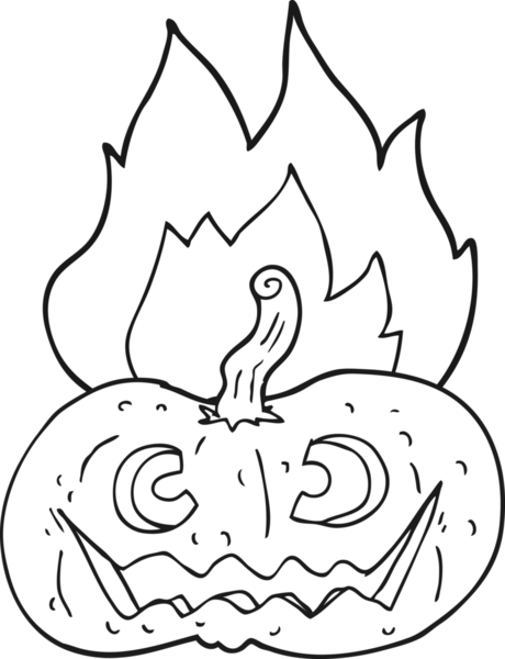 Bir insan tarafından çizilmiş alevli cadılar bayramı balkabağı.