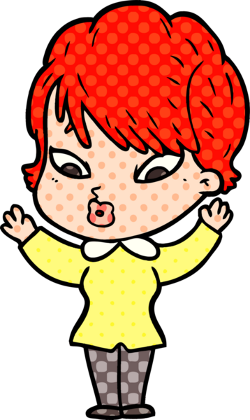 Bir insan tarafından çizilmiş karikatür kadın.