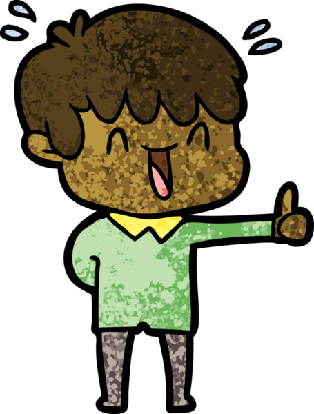 Bir insan tarafından çizilmiş gülen çocuk.