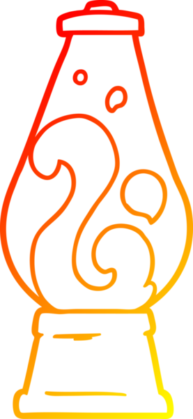 Bir insan tarafından çizilmiş çizgi film lav lambasının sıcak gradyan çizimi