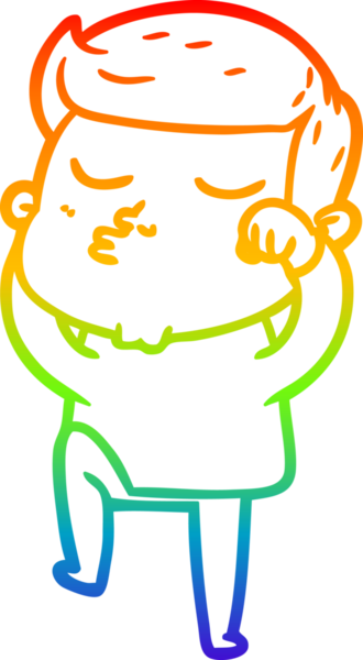 Gökkuşağı gradyan çizgi çizimi Bir insan tarafından çizilen çizgi film modeli adam