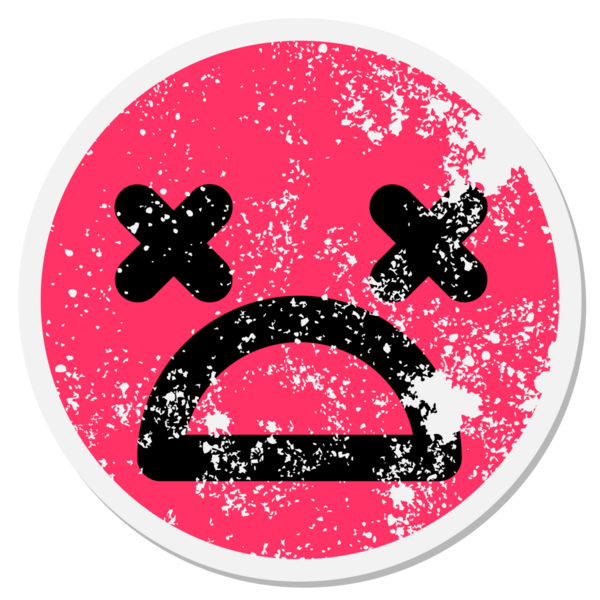 Bir insan tarafından çizilmiş soluk soluğa kalmış dairesel bir çıkartma.