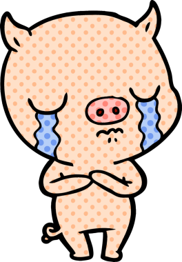 Bir insan tarafından çizilmiş domuz ağlaması.