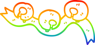 Gökkuşağı gradyan çizgi çizimi bir insan tarafından çizilmiş bir cıngıl çanları