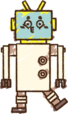 Bir insan tarafından çizilen robot tebeşiri.