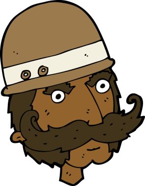 bir insan tarafından çizilmiş bir Viktoryan avcısı çizgi filmi.