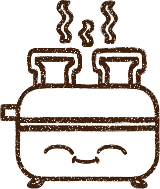 Bir insan tarafından çizilmiş tost makinesi kömürü.