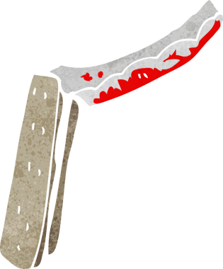 Bir insan tarafından çizilmiş traş bıçağı.