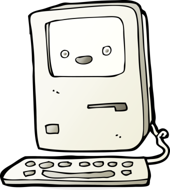 bir insan tarafından çizilmiş eski bir bilgisayar