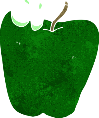 bir insan tarafından çizilmiş elma karikatürü