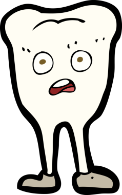 Bir insan tarafından çizilmiş çizgi film dişi.