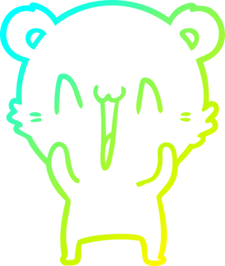 Bir insan tarafından çizilen mutlu ayı karikatürünün soğuk gradyanı.