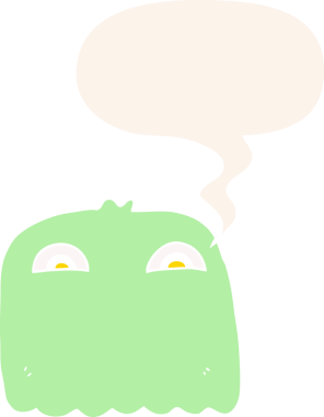 Konuşma baloncuğu olan bir çizgi film hayaleti insan tarafından çizilmiş.