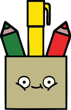 Bir insan tarafından çizilmiş kalem kapının sevimli karikatürü.