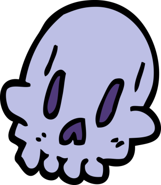 Bir insan tarafından çizilmiş garip kafatası.