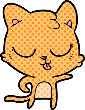 Bir insan tarafından çizilmiş çizgi film kedisi.