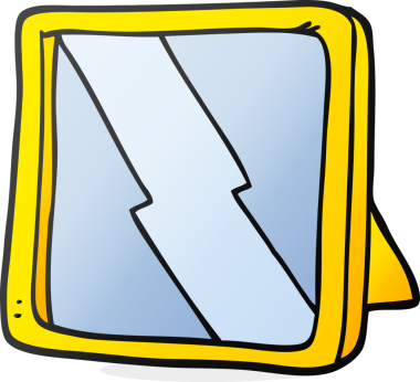 Bir insan tarafından çizilmiş serbest çizim ayna.