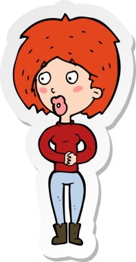 Bir insan tarafından çizilmiş bir karikatür çıkartması.