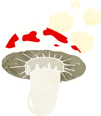 Bir insan tarafından çizilmiş mantar taburesi.