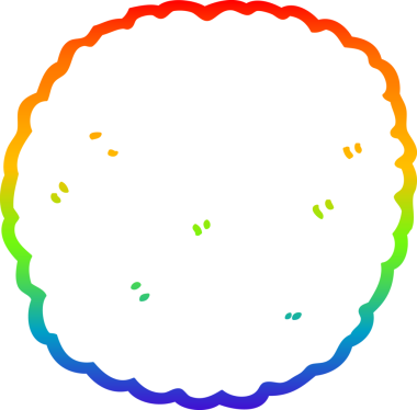 gökkuşağı gradyan çizimi bir insan tarafından çizilmiş bir çizgi film bisküvisi