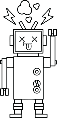 Bir insan tarafından çizilmiş robot çizimi