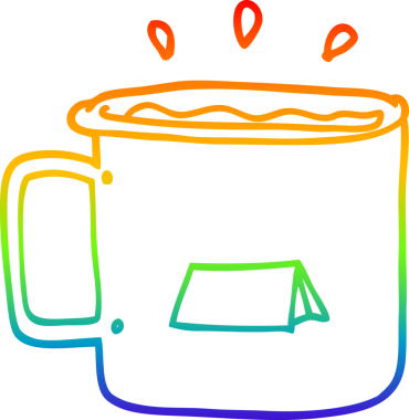 Bir insan tarafından çizilmiş karikatür kamp kupası çizimi.