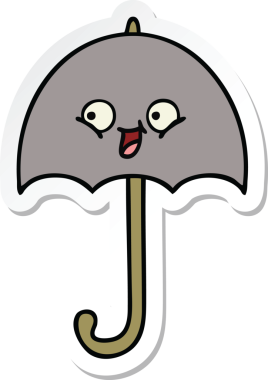 Bir insan tarafından çizilmiş şirin bir şemsiye çıkartması.