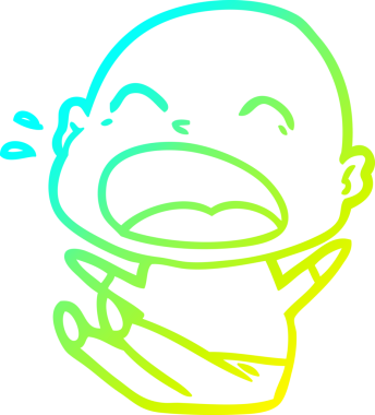 Bir insan tarafından çizilmiş kel adam diye bağıran bir çizgi film çizimi.