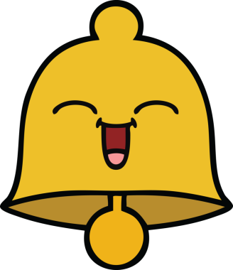 Bir insan tarafından çizilmiş sevimli bir çan karikatürü.