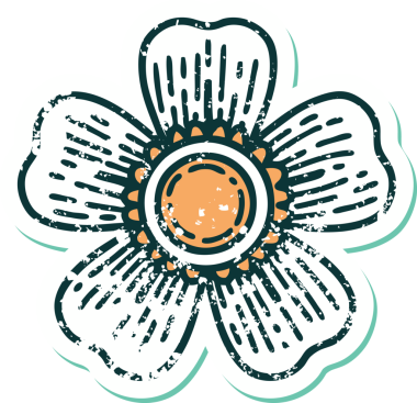 Bir insan tarafından çizilmiş bir çiçeğin sembolik dövmesi.