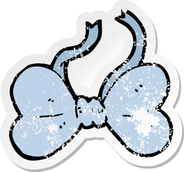 Bir insan tarafından çizilmiş karikatür papyonunun gerilmiş yapıştırması.