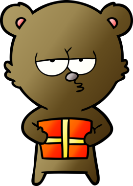 Bir insan tarafından çizilmiş Noel Ayısı karikatürü