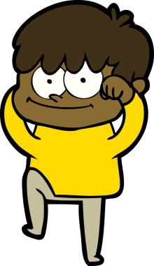 Bir insan tarafından çizilmiş mutlu çizgi film adamı.