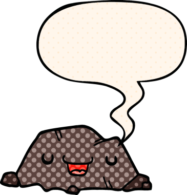 Bir insan tarafından çizilmiş, çizgi roman tarzında konuşma baloncuğu olan bir karikatür.