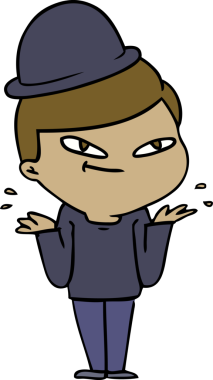 Bir insan tarafından çizilmiş melon şapkalı çocuk.