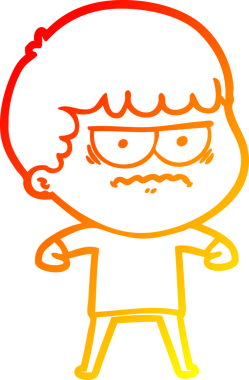 Bir insan tarafından çizilmiş, kızgın bir çizgi film karakteri.